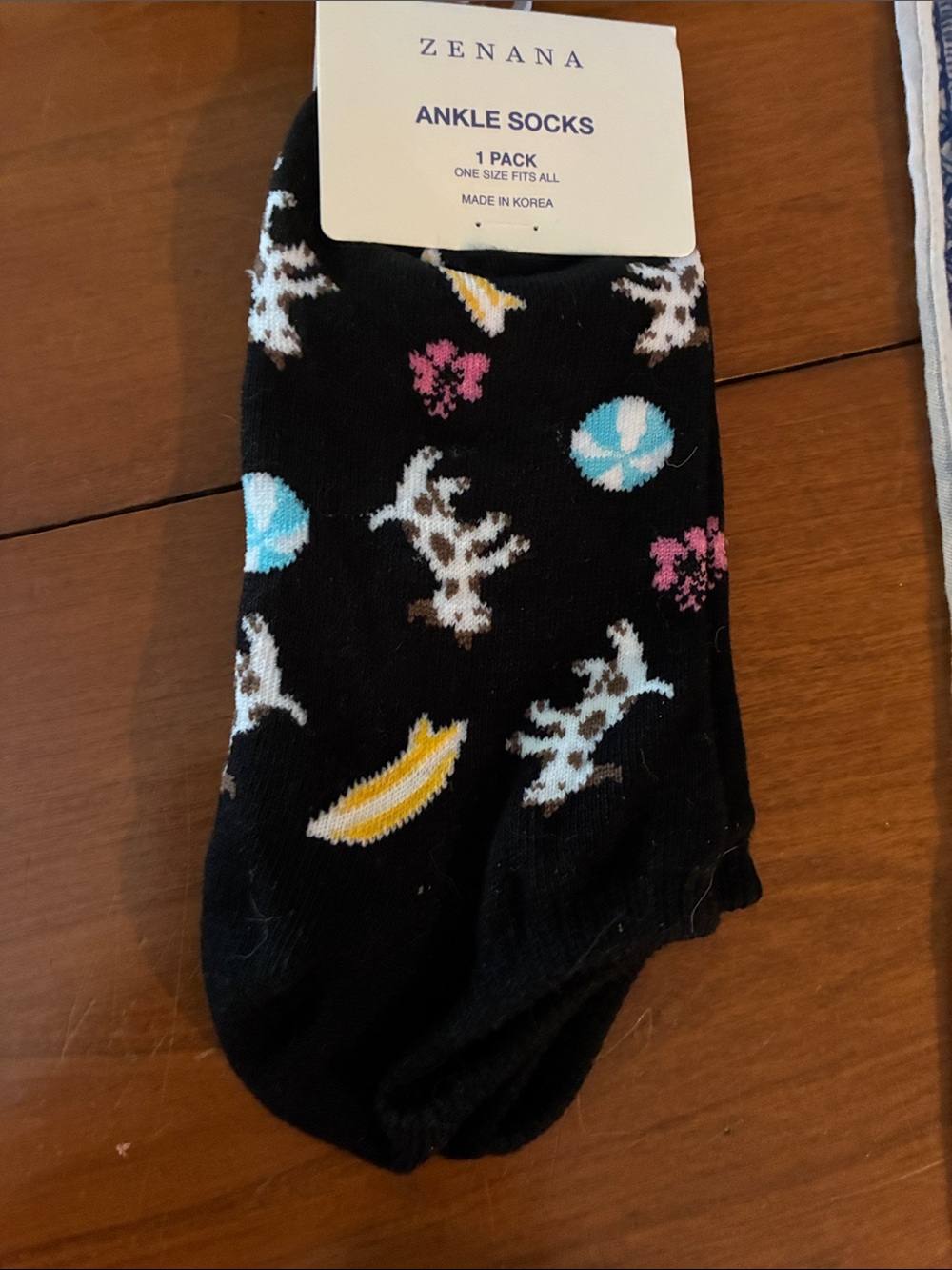 Zenana Black Patterned Ankle Socks